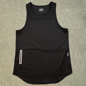 ASRV Tank Top Mens XL BlackTechnical Sportswear Sleeveless Zip Pocket Gym